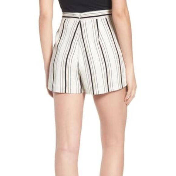 MADISON & BERKELEY high waist woven striped dress shorts ivory stripe Size S NEW - Picture 5 of 9